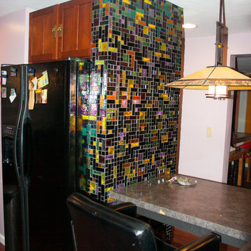 New York Residence: Dichroic Glass Tile Kitchen Backsplash