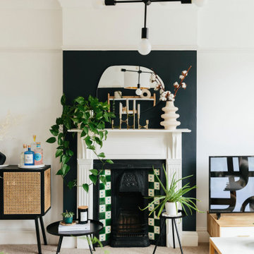 Monochrome open plan living diner