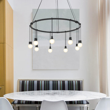 Suspenders™ 24" Single Ring Fixture above Dining Table
