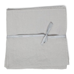 The Linen Works Simple Hem Napkins Set of 4 - Dove Grey - Napkins
