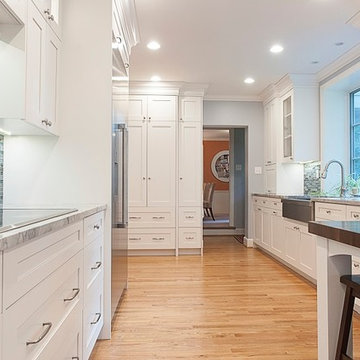 White Shaker Full Overlay Inset Kitchen Remodel