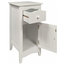 Slimline Bedside Table, White Finished MDF With 1-Door and Storage Drawer