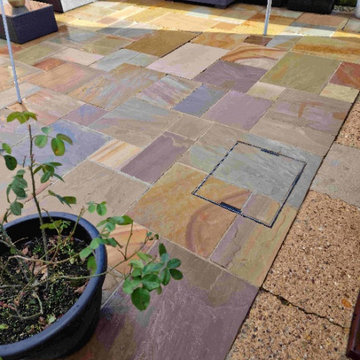 Algae Stained Indian Sandstone Patio Renovated in Gainsborough