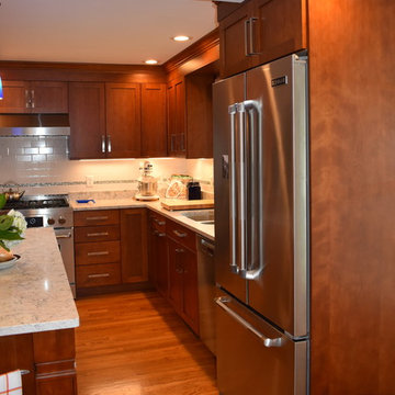 UltraCraft Shaker Kitchen in Cherry Amber with Silestone Pietra Countertops