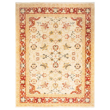 Eclectic, One-of-a-Kind Hand-Knotted Area Rug Ivory, 8'0"x10'5"