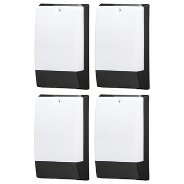 10"H Outdoor LED Wallpack Dusk to Dawn Wall Lights, (4 Pack) Low Profile Black F