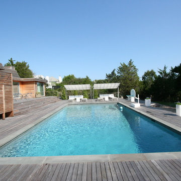 Contemporary with Wood Decking Throughout