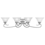 Livex Lighting - Coronado Bath Light, Chrome - Classic polished chrome four light fixture paired with white alabaster glass. Timeless in its vintage appeal, this light is stylish for both new and restored homes.