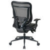 Executive High Back Chair With Breathable Mesh Back and Leather Seat, Gunmetal