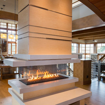 Contemporary Custom Gas Fireplace