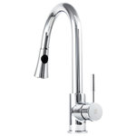 ZLINE Kitchen and Bath - ZLINE Edison Kitchen Faucet in Chrome (EDS-KF-CH) - The ZLINE Edison Kitchen Faucet (EDS-KF-CH) is manufactured with the highest quality materials on the market - making it long-lasting and durable. We have focused on designing each faucet to be functionally efficient while offering a sleek design, making it a beautiful addition to any kitchen. While aesthetically pleasing, the Edison Kitchen Faucet offers a hassle-free washing experience, with 360 degree rotation and a spring loaded pressure adjusting spray wand. At 1.8 gal per minute the Edison Kitchen Faucet provides the perfect amount of flexibility and water pressure to save you time. Our cutting edge lock in technology will keep your spray wand docked and in place when not in use. ZLINE delivers the most efficient, hassle free kitchen faucet with a lifetime warranty, giving you peace of mind. The EDS-KF-CH ships next business day when in stock.
