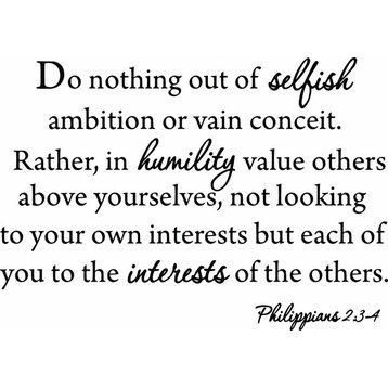 Do Nothing Out of Selfish Ambition Quote Wall Decal Philippians 2:3-4