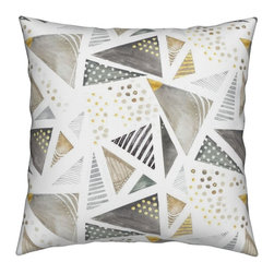 Roostery Catalan Throw Pillow featuring Geo Watercolor by Emilysanford - Products