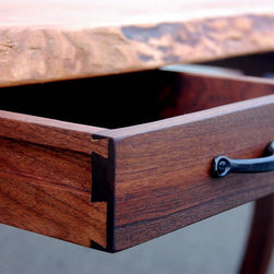 Live Edge Cherry Desk with Curvy Legs - Desks And Hutches