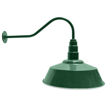 20" Steel Shade, 23" Gooseneck Barn Light, Green, Standard - No Bulb