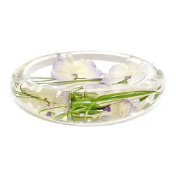 Lavender White Vanda Flower Bowl - Home Decor