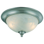 Door Corner - Dover Series Satin Nickel Interior Lighting Collection, Flush Mount Ceiling Ligh - Finish: Satin Nickel