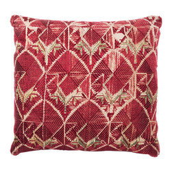 Hand Embroidered Modern Fortuny Style Throw Pillow - Decorative Pillows