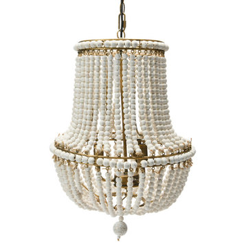 Draped Wood Bead Chandelier