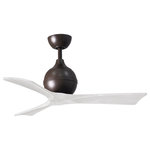 Matthews Fan - Irene-3 60" Ceiling Fan, Textured Bronze/Matte White - Cutting a figure like no other, the Irene-3 is rustic, yet strikingly modern with three neatly joined, solid wooden blades. A spherical motor housing complements its minimal profile. Irene-3 is streamline while still appearing warm and natural.