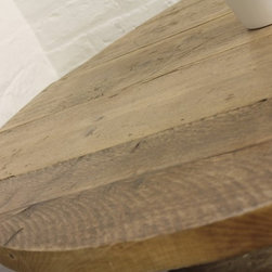Savary Pedestal Reclaimed Scaffolding Timber Circular Bistro Table - Dining Tables