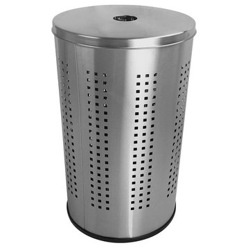 46L Laundry Hamper, Brushed Stainless Steel