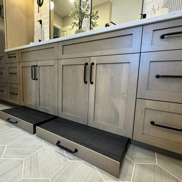 Elegant Rustic Luxe Bathroom renovation.