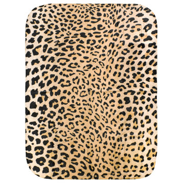 Leopard Print Throw Blanket, Natural, 42"x60"