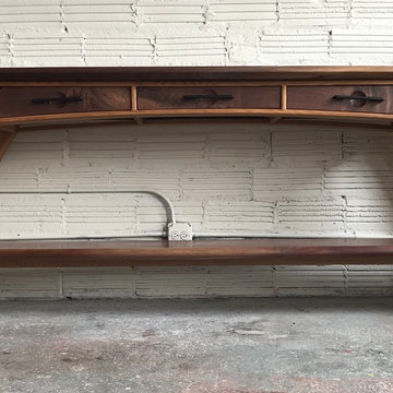 Walnut and wite oak console