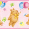 Pink Teddy Bears Balloons Prepasted Wall Border