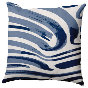 Dazzling Zebra Pillow, Blue, 26"x26"