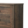 Benzara BM242630 Wooden Dresser With 6 Drawers and Saw Hewn Texture, Brown