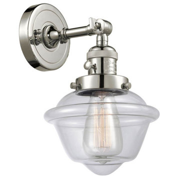 1-Light 7.5" Sconce Polished Nickel -  Bulb Included