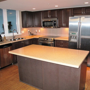 Cabinet Refacing done in Cherry Veneer in Milano Stain