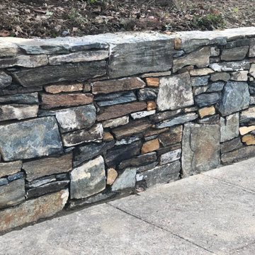 Dry Stacked Field Stone Retaining Wall in AU Park NW Washington DC