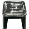 Bristow Antique Metal Barstool With Vintage Wood Seat, Black Finish, Set of 4