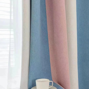 QYH2407A Made To Measure Chenille Curtains Stripe Mediterranean