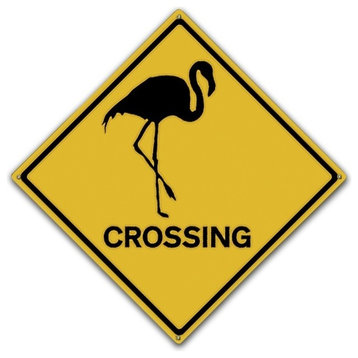 Flamingo Crossing 2 Classic Metal Sign