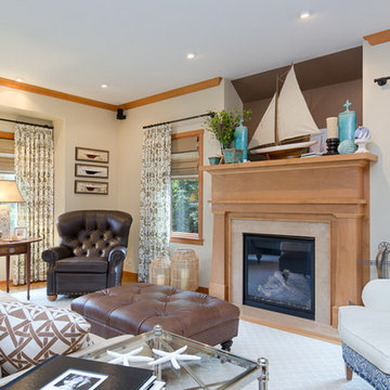 California Coastal Home Traditional Style Living Room with a Nautical Feel