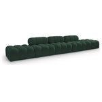 Meridian Furniture - Ames Boucle Fabric Modular Sofa, Green, 4-Piece: 4 Armless Chair, 2 Ottoman - Introduce a touch of modern sophistication to your living area with the exquisite Ames Boucle Fabric Sectional. With plush green boucle fabric and unique design, it will elevate the visual appeal of your living space. This elegant and captivating sectional can be mixed and matched with other pieces from the collection to create an endless array of stunning looks. So, get ready to transform your living area into an inviting and stylish haven with the Ames Boucle Fabric Sectional.