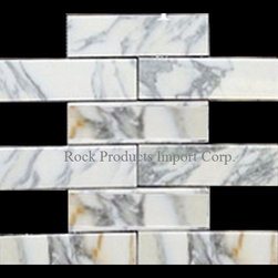 LB218- CALACATTA GOLD LONG BRICK 2X8 - Mosaic Tile