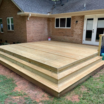 Platform wood deck in Charlotte, NC