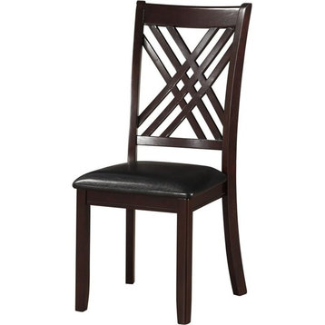 ACME Katrien Faux Leather Dining Side Chair in Black Set of 2