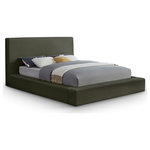 Meridian Furniture - Dorian Upholstered Bed, Green, Full, Velvet - Add a touch of refined luxury with a modern edge to your bedroom with the Dorian green velvet upholstered full bed. The soft velvet upholstery offers a smooth, inviting feel, while the low-profile design adds a contemporary twist. This bed is ideal for creating a chic, serene space to unwind and relax.