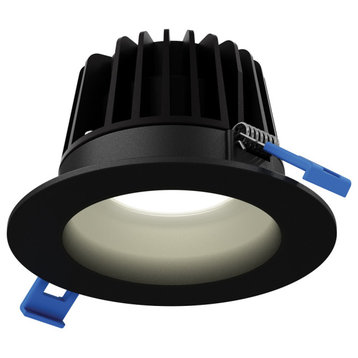 4" Round Wet Rated Regressed LED Down Light, 5-CCT, Black