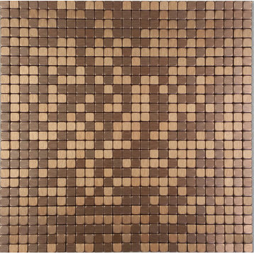 11.38"x11.38" Peel and Stick Backsplash Tile, "Mocca Bronze", Single Tile
