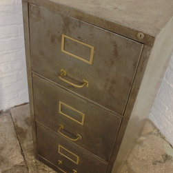 Angela Reclaimed Vintage Industrial Chic Stripped & Distressed  3 Drawer Cabinet - Media Cabinets