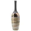 Earth Tone Bottleneck Ceramic Vase D5.5x19"