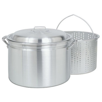 24 Quart Aluminum Stockpot With Basket