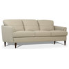 Bowery Hill Modern Leather Upholstered T-Shaped Cushion Sofa in Beige